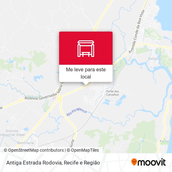 Antiga Estrada Rodovia mapa