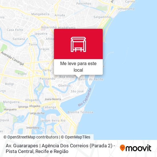 Av. Guararapes | Agência Dos Correios (Parada 2) - Pista Central mapa