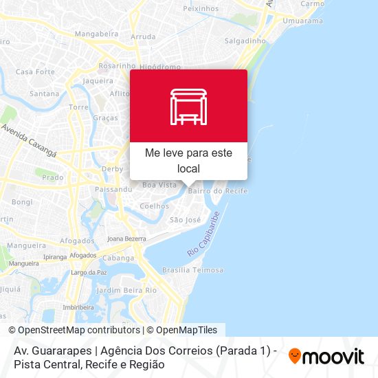 Av. Guararapes | Agência Dos Correios (Parada 1) - Pista Central mapa