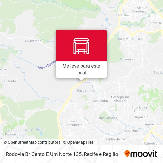 Rodovia Br Cento E Um Norte 135 mapa
