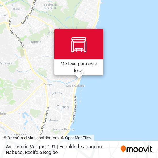 Av. Getúlio Vargas, 191 | Faculdade Joaquim Nabuco mapa