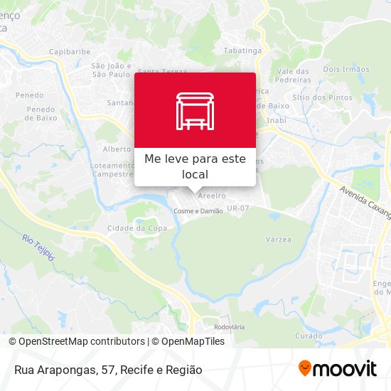 Rua Arapongas, 57 mapa
