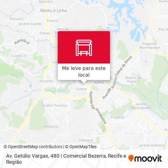 Av. Getúlio Vargas, 480 | Comercial Bezerra mapa
