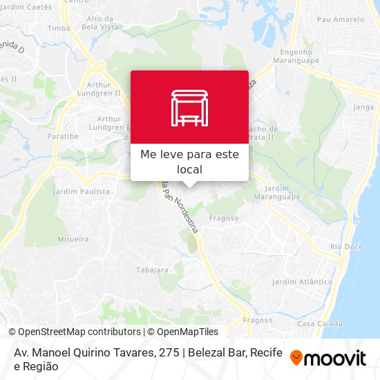 Av. Manoel Quirino Tavares, 275 | Belezal Bar mapa