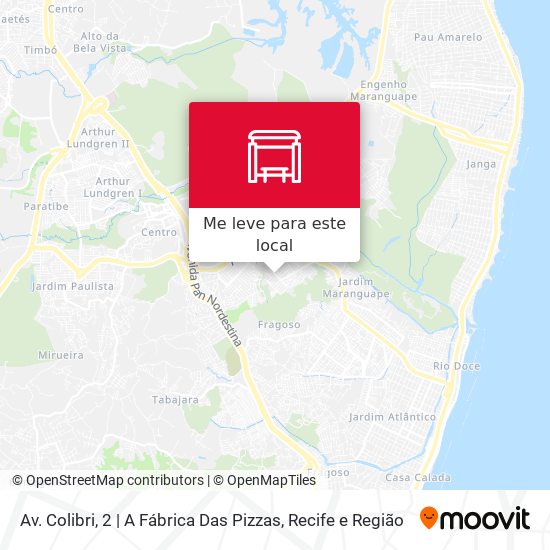 Av. Colibri, 2 | A Fábrica Das Pizzas mapa