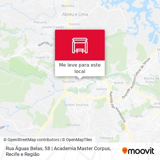 Rua Águas Belas, 58 | Academia Master Corpus mapa