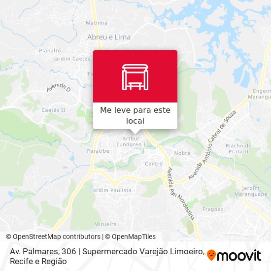 Av. Palmares, 306 | Supermercado Varejão Limoeiro mapa