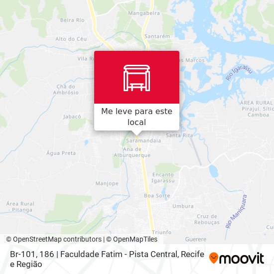Br-101, 186 | Faculdade Fatim - Pista Central mapa