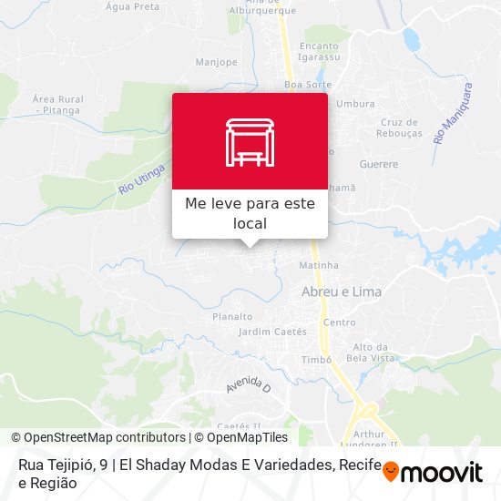 Rua Tejipió, 9 | El Shaday Modas E Variedades mapa
