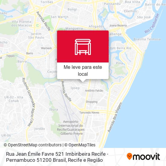 Rua Jean Émile Favre 521 Imbiribeira Recife - Pernambuco 51200 Brasil mapa