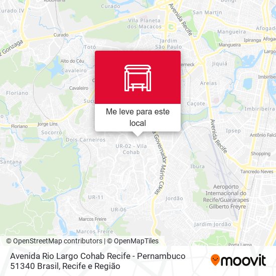 Avenida Rio Largo Cohab Recife - Pernambuco 51340 Brasil mapa