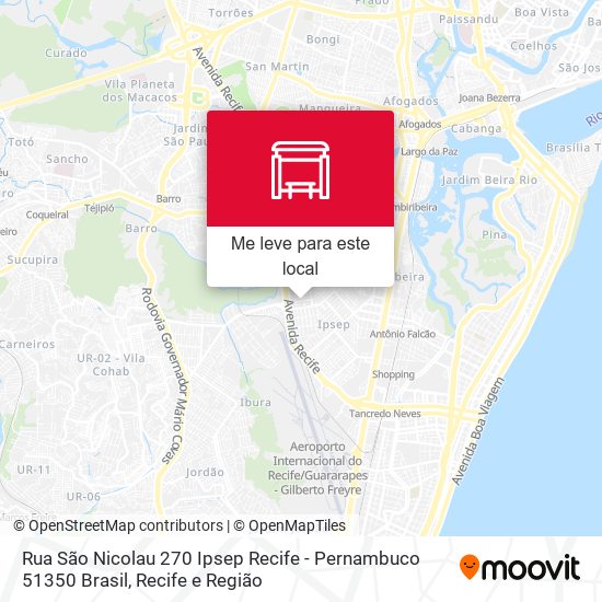 Rua São Nicolau 270 Ipsep Recife - Pernambuco 51350 Brasil mapa