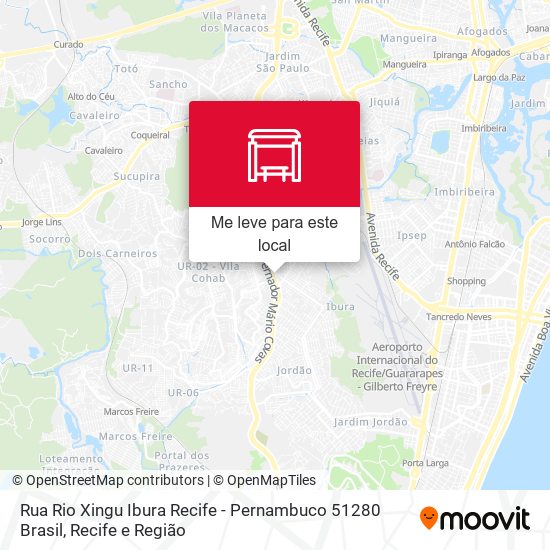 Rua Rio Xingu Ibura Recife - Pernambuco 51280 Brasil mapa