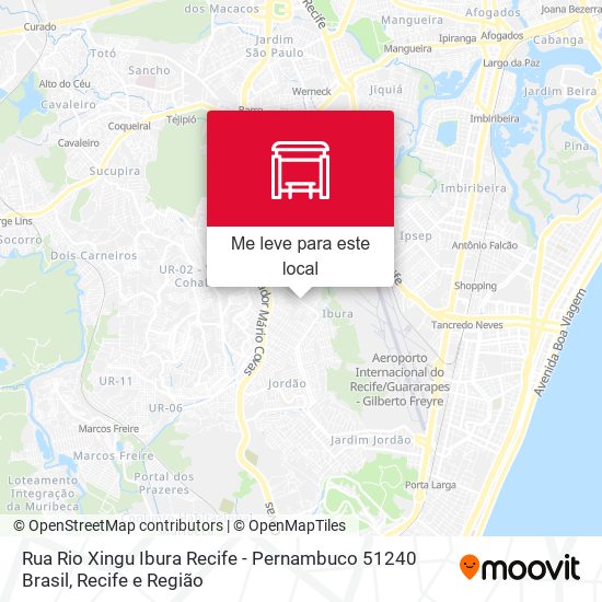 Rua Rio Xingu Ibura Recife - Pernambuco 51240 Brasil mapa