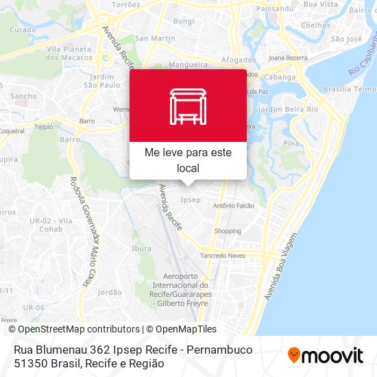 Rua Blumenau 362 Ipsep Recife - Pernambuco 51350 Brasil mapa