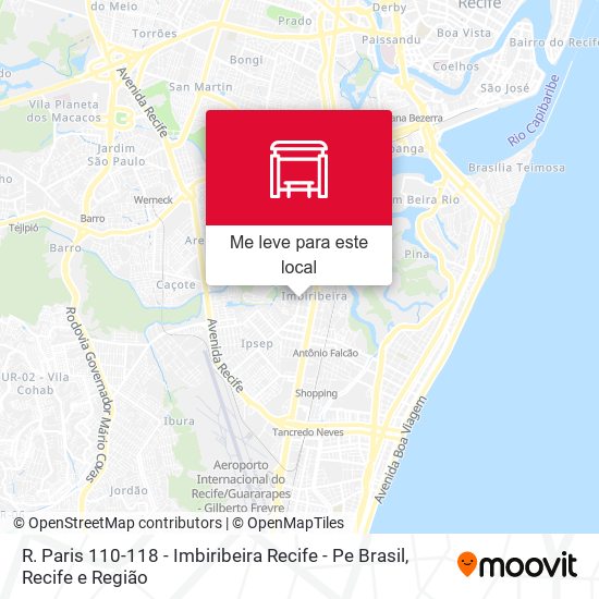 R. Paris 110-118 - Imbiribeira Recife - Pe Brasil mapa