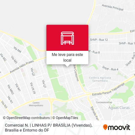 Comercial N. | LINHAS P/ BRASÍLIA (Vivendas) mapa