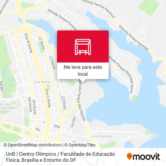 UnB | Centro Olímpico / Faculdade de Educação Física mapa