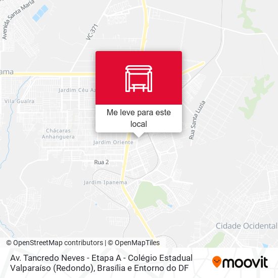 Av. Tancredo Neves - Etapa A - Colégio Estadual Valparaíso (Redondo) mapa