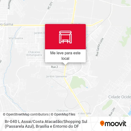 Br-040 L Assaí / Costa Atacadão / Shopping Sul (Passarela Azul) mapa