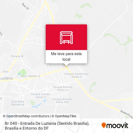 Br 040 - Entrada De Luziania (Sentido Brasília) mapa