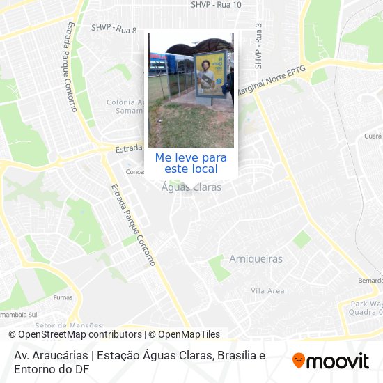 Av. Araucárias | Estação Águas Claras mapa