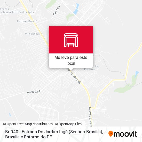 Br 040 - Entrada Do Jardim Ingá (Sentido Brasília) mapa