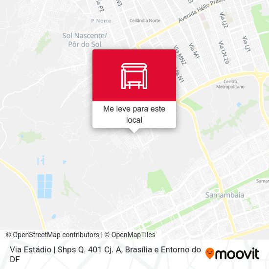 Via Estádio | Shps Q. 401 Cj. A mapa