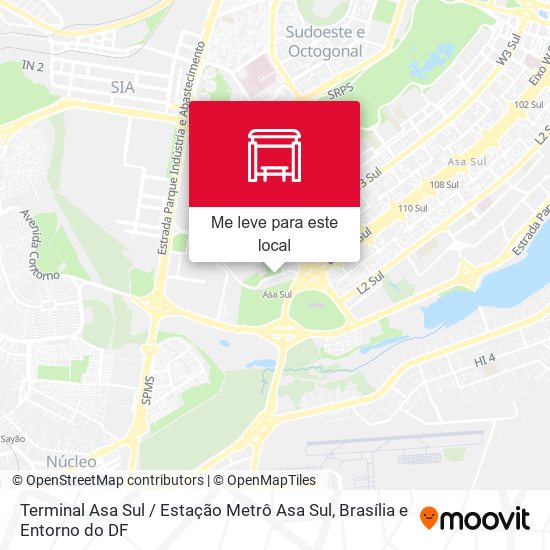 Terminal Asa Sul / Estação Metrô Asa Sul mapa