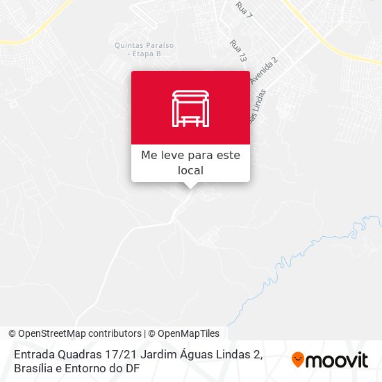 Entrada Quadras 17 / 21 Jardim Águas Lindas 2 mapa