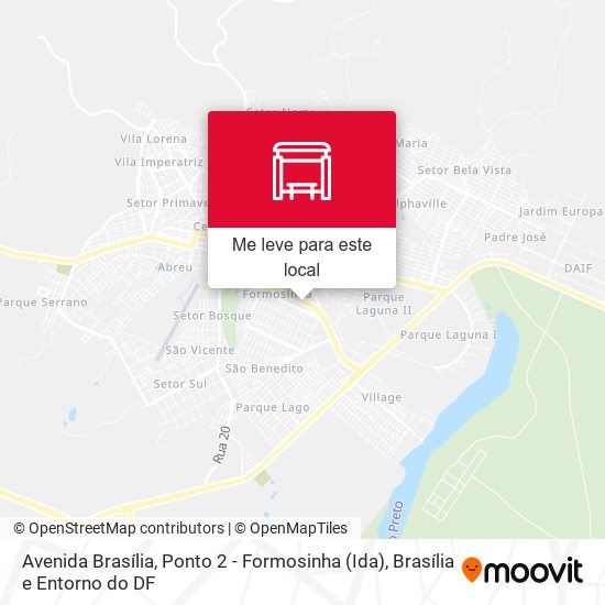 Avenida Brasília, Ponto 2 - Formosinha (Ida) mapa