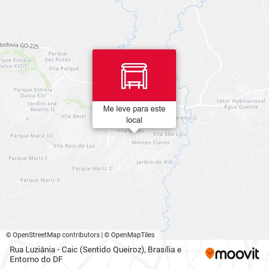 Rua Luziânia - Caic (Sentido Queiroz) mapa