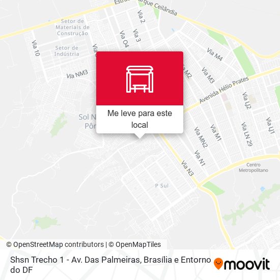 Shsn Trecho 1 - Av. Das Palmeiras mapa