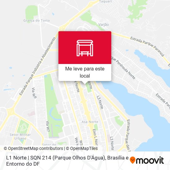 L1 Norte | SQN 214 (Parque Olhos D'Água) mapa