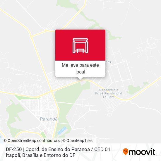 DF-250 | Coord. de Ensino do Paranoá / CED 01 Itapoã mapa