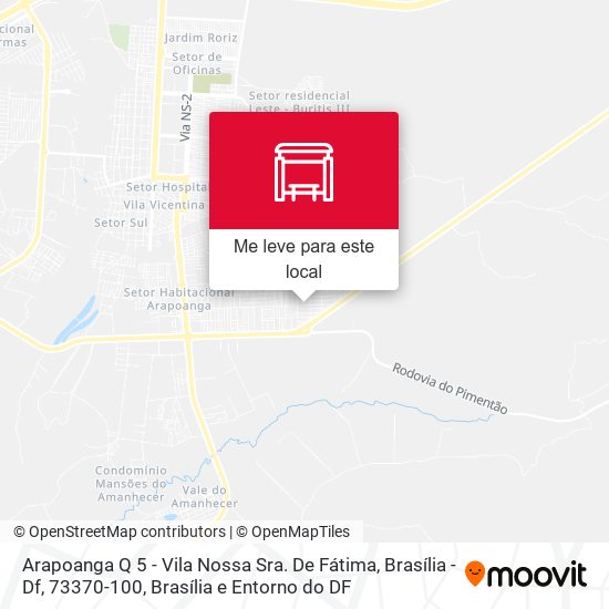 Arapoanga Q 5 - Vila Nossa Sra. De Fátima, Brasília - Df, 73370-100 mapa