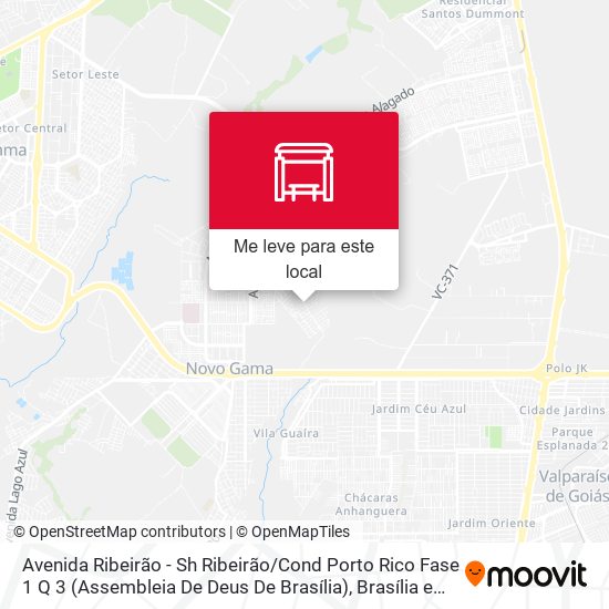 Avenida Ribeirão - Sh Ribeirão / Cond Porto Rico Fase 1 Q 3 (Assembleia De Deus De Brasília) mapa