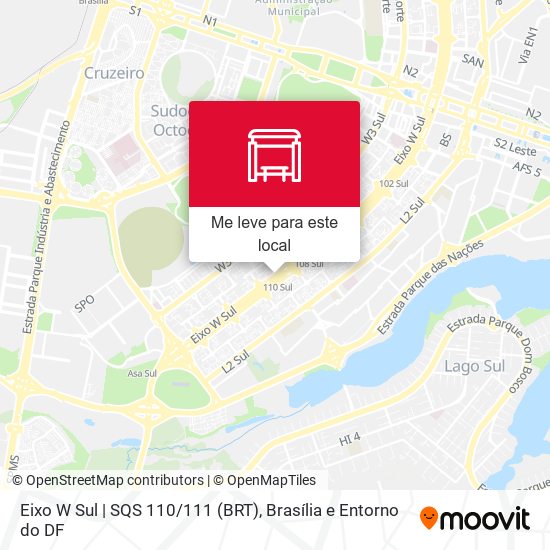 Eixo W Sul | SQS 110/111 (BRT) mapa