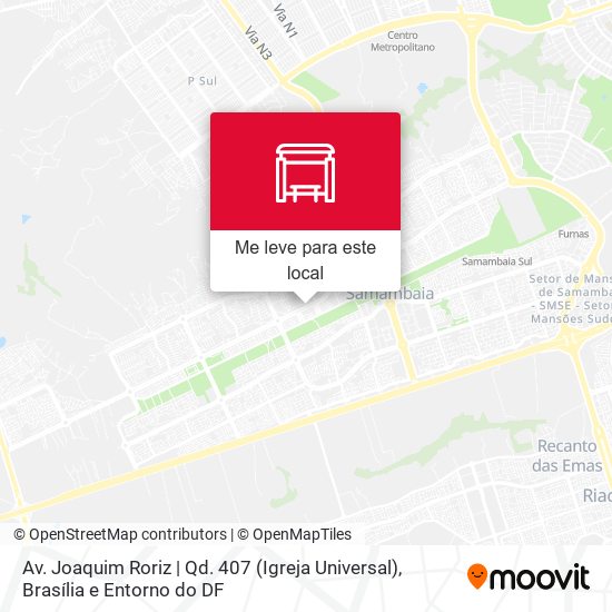 Av. Joaquim Roriz | Qd. 407 (Igreja Universal) mapa