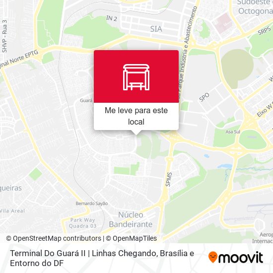 Terminal Do Guará II | Linhas Chegando mapa