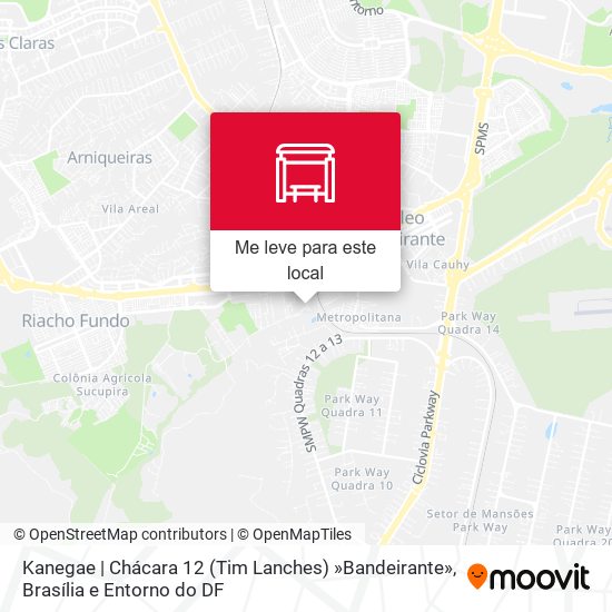 Kanegae | Chácara 12 (Tim Lanches) »Bandeirante» mapa