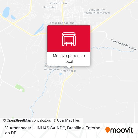 V. Amanhecer | LINHAS SAINDO mapa