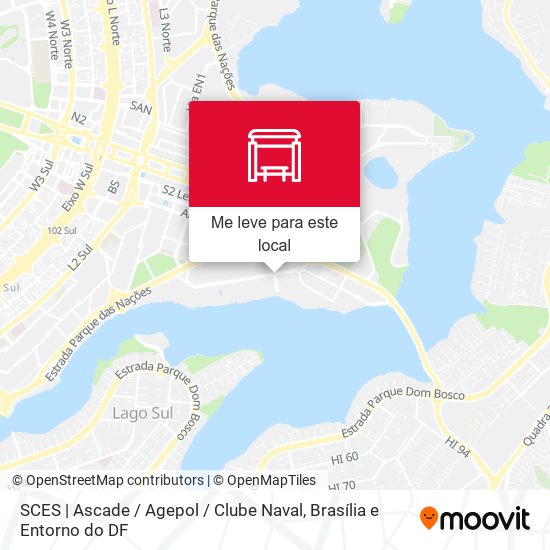 Como chegar até SCES  Ascade / Agepol / Clube Naval em Brasília e