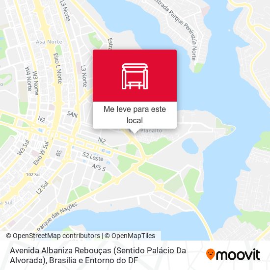 Avenida Albaniza Rebouças (Sentido Palácio Da Alvorada) mapa
