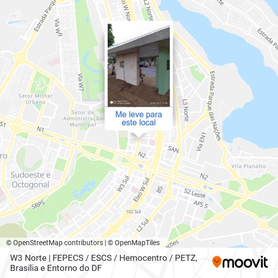 W3 Norte | FEPECS / ESCS / Hemocentro / PETZ mapa