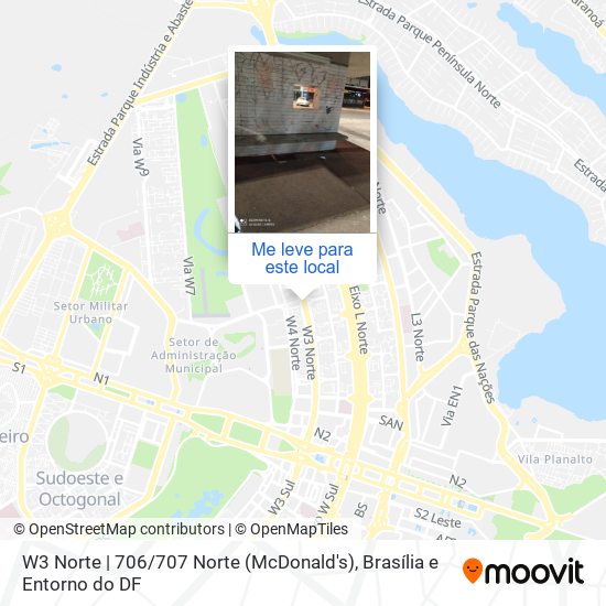 W3 Norte | 706 / 707 Norte (McDonald's) mapa