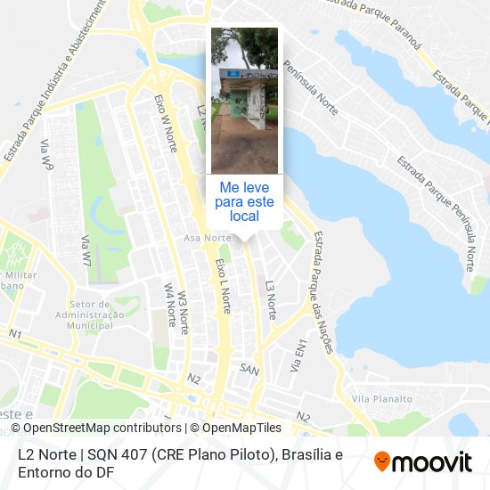 L2 Norte | SQN 407 (CRE Plano Piloto) mapa