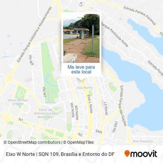 Eixo W Norte | SQN 109 mapa