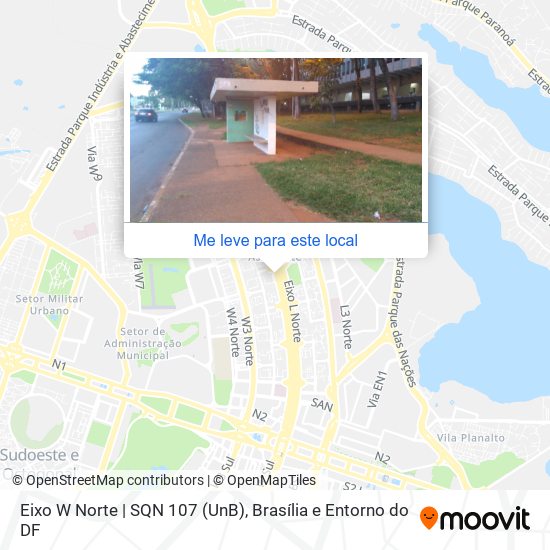 Eixo W Norte | SQN 107 (UnB) mapa