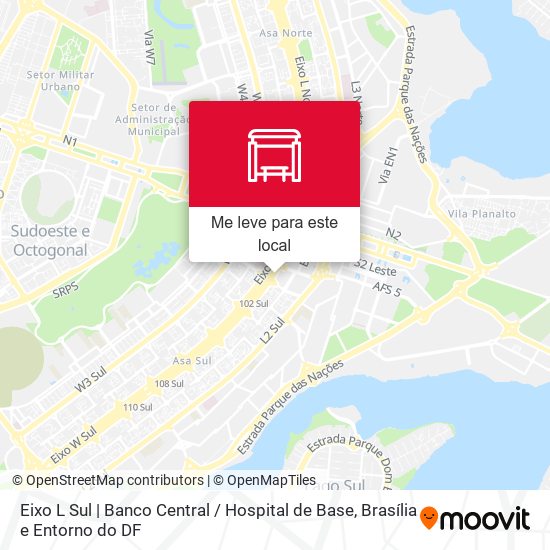 Eixo L Sul | Banco Central / Hospital De Base mapa